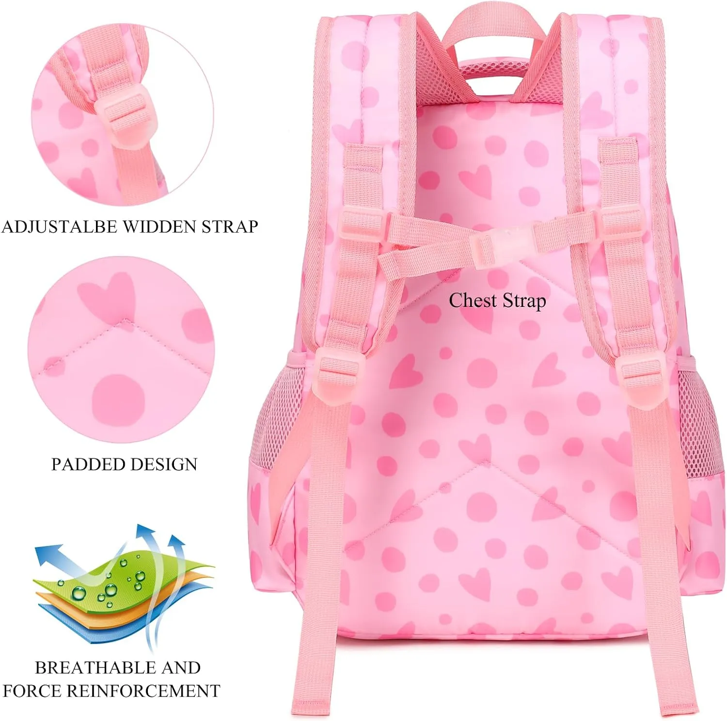 DSIUE Girls Backpack for School Kids Backpack with Lunch Box Preschool Kindergarten School Bag Bookbag Set