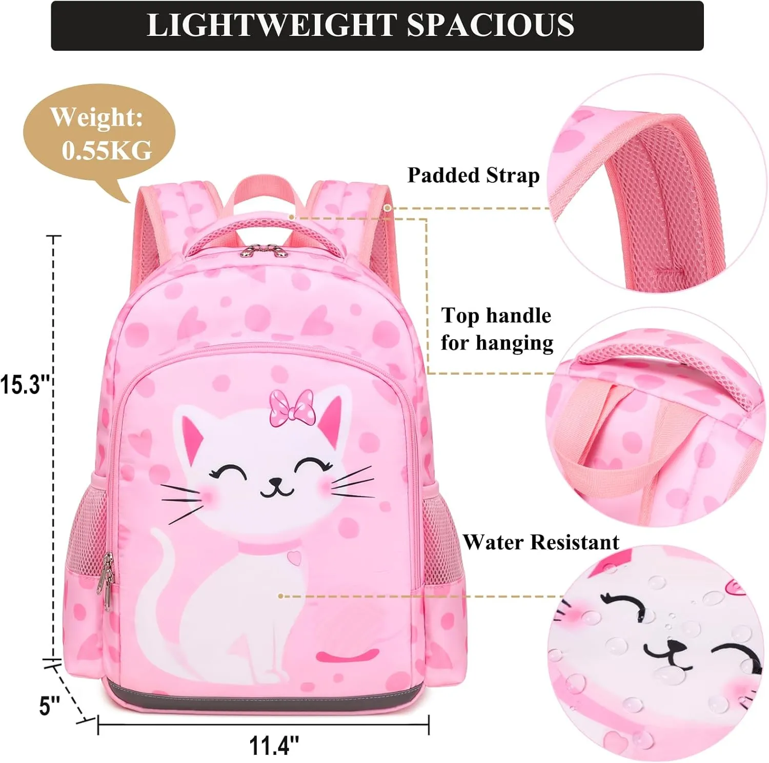 DSIUE Girls Backpack for School Kids Backpack with Lunch Box Preschool Kindergarten School Bag Bookbag Set