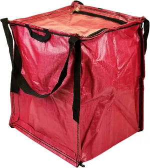 DURASACK Heavy Duty Storage Tote Bag with Zipper Top 22-Gallon Rugged Woven Polypropylene Moving Bag, Reusable Self-Standing Design, Holds up to 500 Pounds, Single, Red