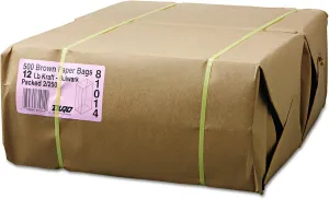 Duro ID# 30912 12# Bulwark SOS Bag 57# Natural Kraft, Pack of 2/500 Piece