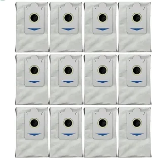 Dust Bags ，Compatible for Ecovacs，Compatible for Debot ，X2 / X2，Compatible for Omni / X2 Pro / T30s Pro Robot Vacuums Bag Accessories Replaceable Spare Parts Garbage Bags(12pcs)