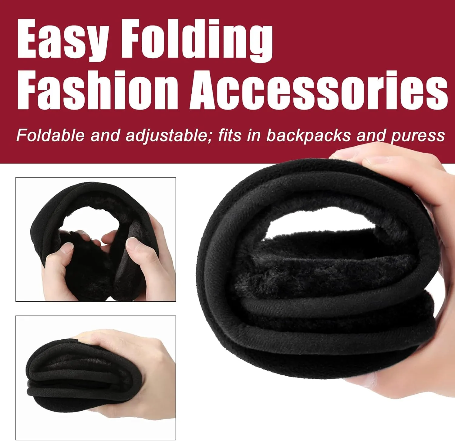 Ear Muffs For Winter Men Women, Fleece Ear Warmers Winter Warm Earmuffs For Cold Winters Adjustable