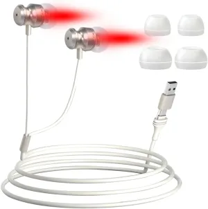 Ear Red Light Therapy Device for Seniors – Upgraded 650nm Red Light Therapy for Ears, USB & Type-C Compatible, Includes 2 Pairs of Soft Silicone Ear Tips and Storage Box