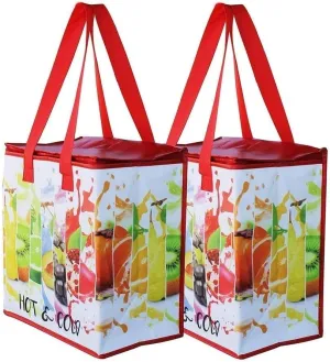 Earthwise Insulated Reusable Grocery Bag Shopping Tote with Zipper Top Lid Thermal Food Carrier