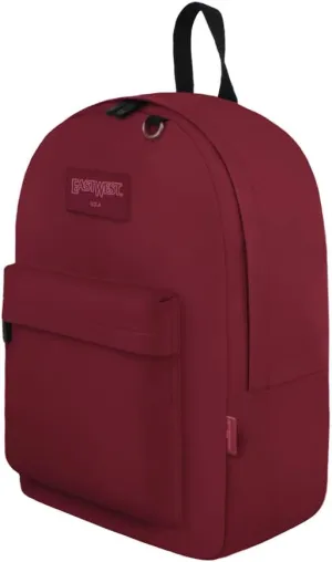 East West USA Simple Backpack Black - 12.5" L x 16.5" H x 5" W, Padded Back Panel & Adjustable Shoulder Straps, Comfortable and Durable Travel/School Bag