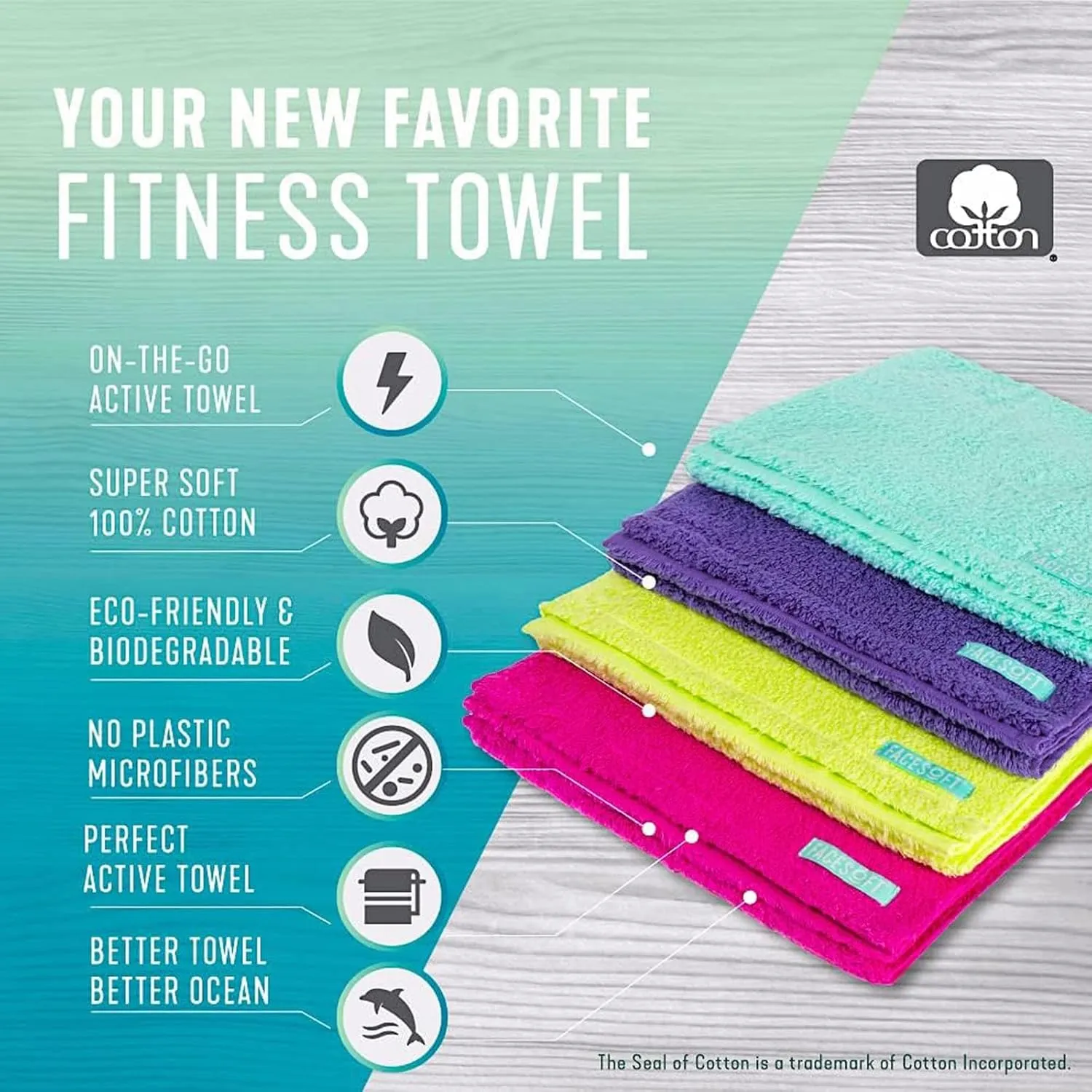 Eco Friendly Gym Towel for Working Out - Soft and Absorbent Cotton Exercise Towel - No Synthetic Microfibers or Plastics - Sweat Towel for Gym, Fitness, Sports, Yoga - Pink - 1 Pc