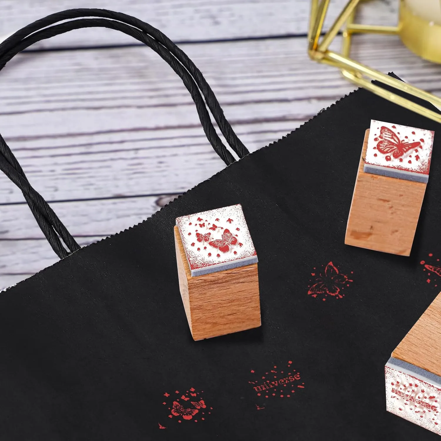 ECOptimize Kraft Paper Bags with Handles, 30 PCS Black 5.9" x 3" x 8" - Eco-Friendly, Food Safe & Recyclable Gift Bags from 100% Wood Pulp - High Tear Resistance & Load Capacity for Retail, Shopping