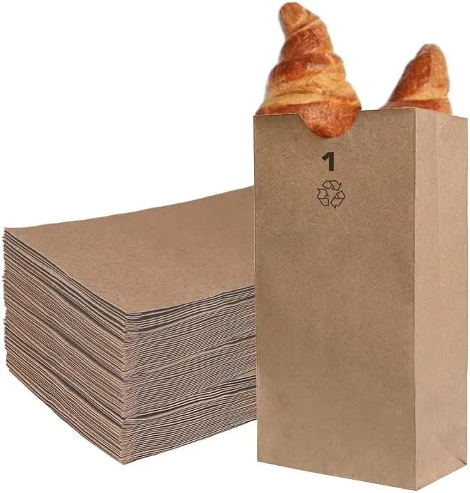 EcoQuality 1000 Mini Brown Kraft Paper Bag - Small Lunch, Snack, Gift, Grocery, Merchandise, Party Bags (3 1/2 x 2 3/8 x 6 7/8) - 1 Pound Capacity