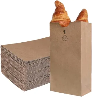 EcoQuality 1000 Mini Brown Kraft Paper Bag - Small Lunch, Snack, Gift, Grocery, Merchandise, Party Bags (3 1/2 x 2 3/8 x 6 7/8) - 1 Pound Capacity