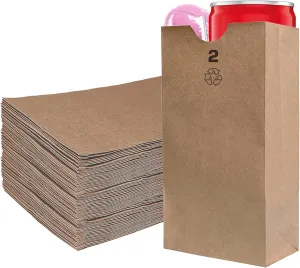 EcoQuality 400 Mini Brown Kraft Paper Bag (2 lb) Small - Paper Lunch Bags, Small Snacks, Gift Bags, Grocery, Merchandise, Party Bags (4 5/16" x 2 7/16" x 7 7/8") (2 Pound Capacity)