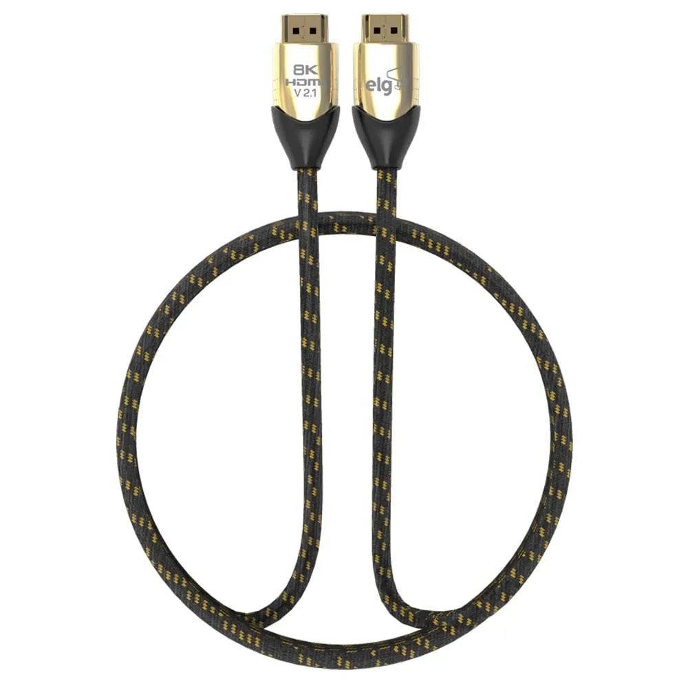 ELG 8K Certified HDMI Cable 2.1 48Gbps 6.6FT/2M,Ultra High Speed 8K@60Hz,4K@120Hz,144Hz,24K Gold,eARC,Ethernet,VRR,TrueHD,DTS-X,Dolby Atmos-TV,Laptop,Gaming Monitor