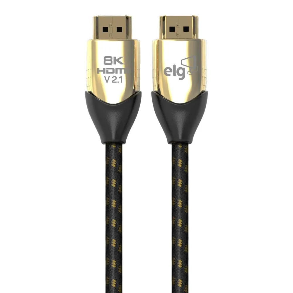 ELG 8K Certified HDMI Cable 2.1 48Gbps 6.6FT/2M,Ultra High Speed 8K@60Hz,4K@120Hz,144Hz,24K Gold,eARC,Ethernet,VRR,TrueHD,DTS-X,Dolby Atmos-TV,Laptop,Gaming Monitor