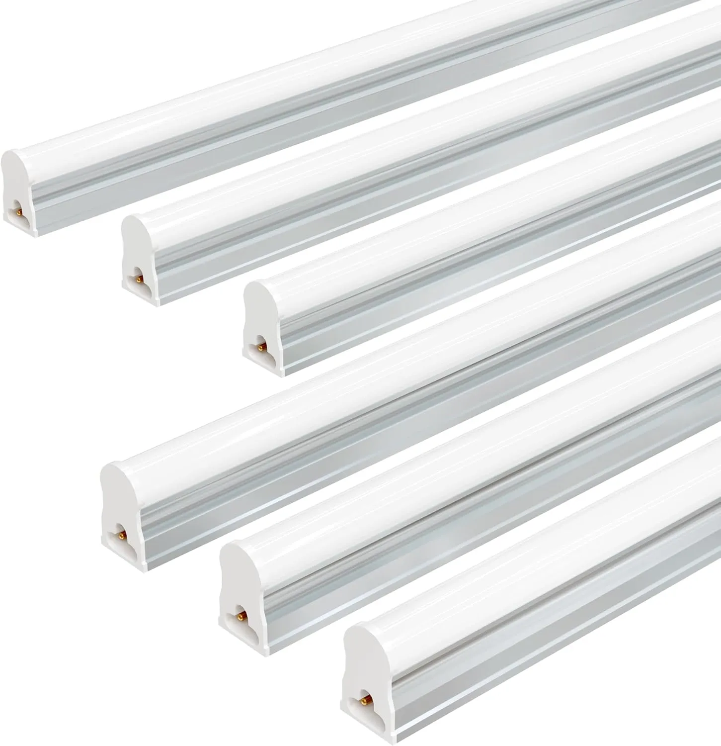 Ensenior 6-Pack T5 LED Shop Lights, 2FT 1000LM 6500K Super Bright White Integrated Single Fixture, 10W Linkable Utility Commercial Lighting for Office/Gym/Garage/Ceiling/Under Cabinet, Plug & Play