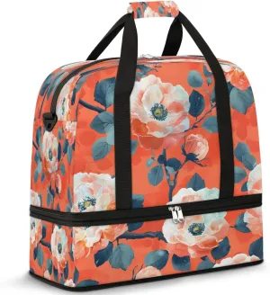 Eternal Spring Blossoms Travel Duffel Bag, Travel Essentials, Gym Bag for Women, Weekender Overnight Bag With Shoes Compartment, Carry On Bags for Airplanes