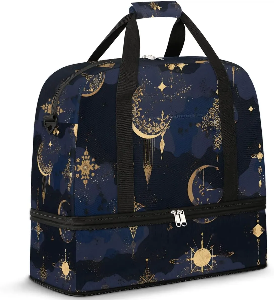Ethnic Magic Travel Duffel Bag for Women Men Weekender Overnight Bag with Shoe Compartment Foldable Sports Gym Luggage Bag