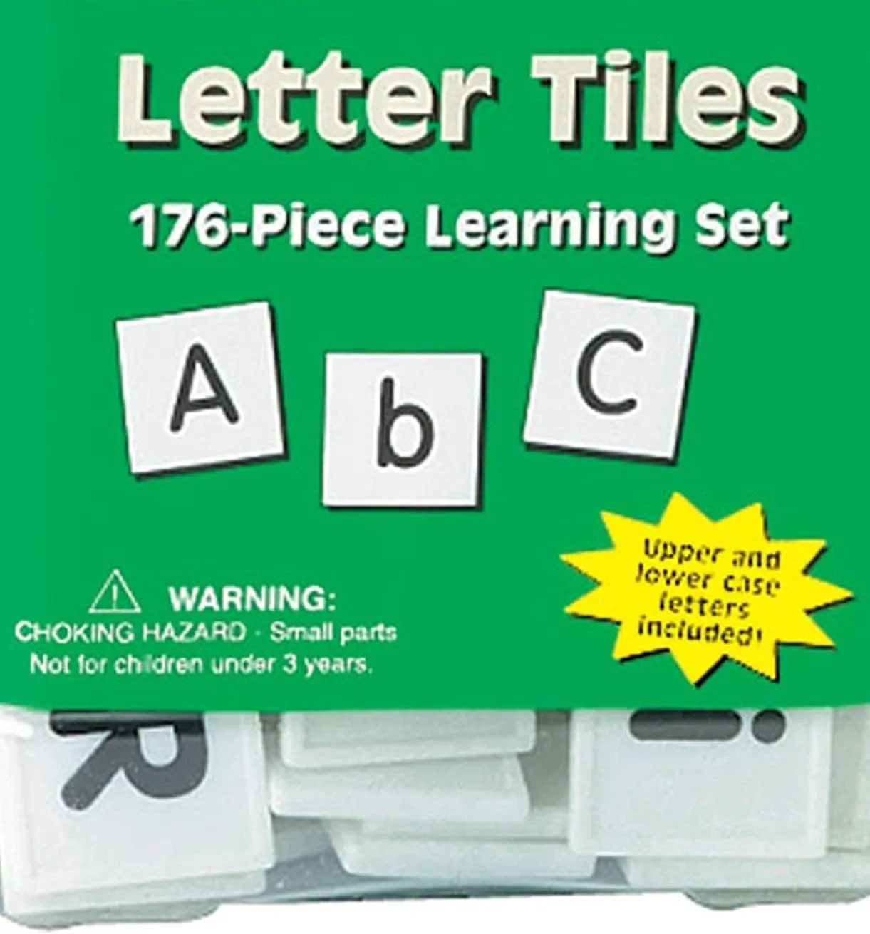 Eureka Tub Of Letter Tiles Back to School Classroom Supplies Educational Toy, 1'' x 1'' tiles, 176 pc