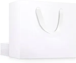 EUSOAR Gift Wrap Bags in Bulk, 12 Pack 10.6x3.1x8.3 inches Small Kraft Paper Bags with Handles, Heavy Duty Bags for Wedding, Grocery, Boutique, Retail, Business, Party Favors, Baby Showers, Birthdays