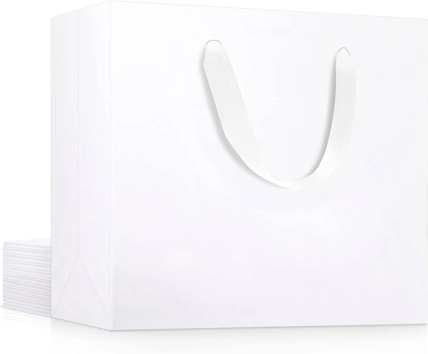 EUSOAR Gift Wrap Bags in Bulk, 12 Pack 10.6x3.1x8.3 inches Small Kraft Paper Bags with Handles, Heavy Duty Bags for Wedding, Grocery, Boutique, Retail, Business, Party Favors, Baby Showers, Birthdays