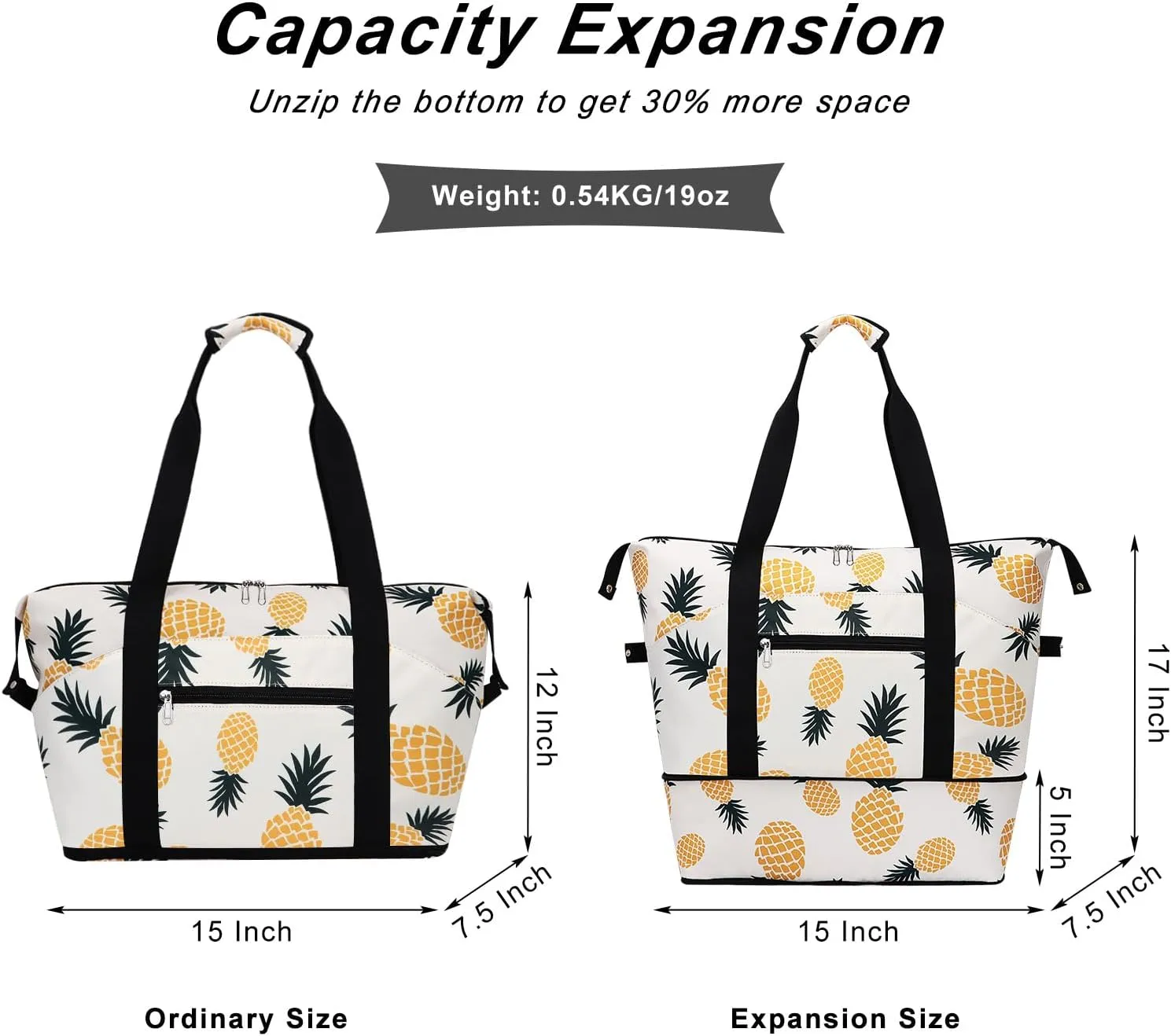 Expandable Duffel Bag for Women with Trolley Sleeve/Wet Pocket Weekender Travel Tote Large Carry On Overnight Luggage