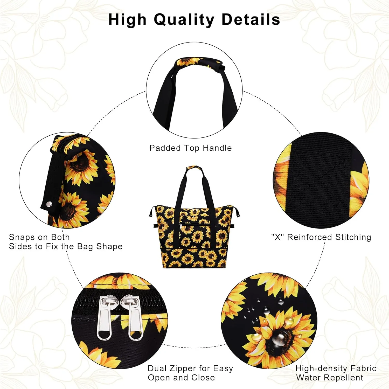 Expandable Duffel Bag for Women with Trolley Sleeve/Wet Pocket Weekender Travel Tote Large Carry On Overnight Luggage