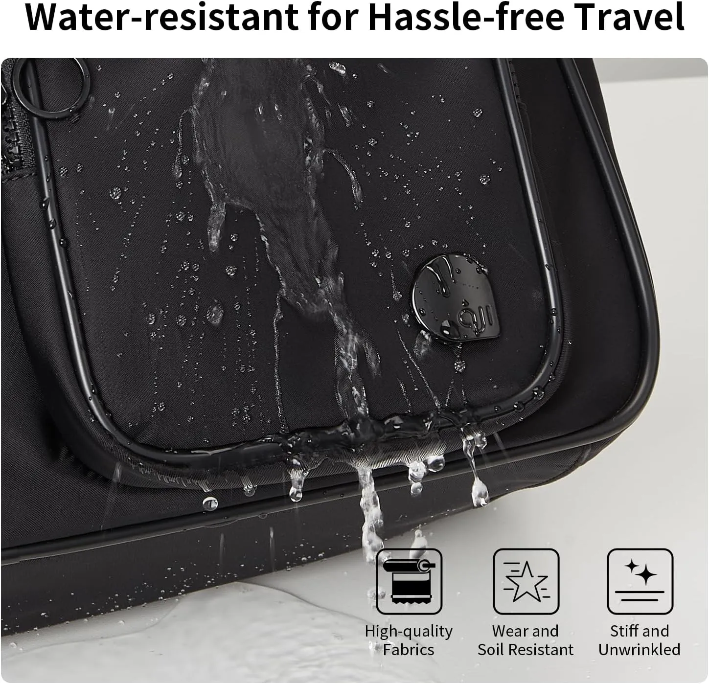 Expandable Travel Duffel Bag, Elegant Black Duffle Bag for Travel with Wet Pocket, Carry on Weekender Bags for Men Women, Water Resistant Gym Duffel Bag Sport Bag