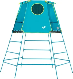 Explorer 2 Jungle Gym Climbing Set with Adjustable Steel Frame, Weather-Resistant Canopy & Platform, Outdoor Playset and Playground Equipment for Kids Ages 3-12, 220 lbs Capacity