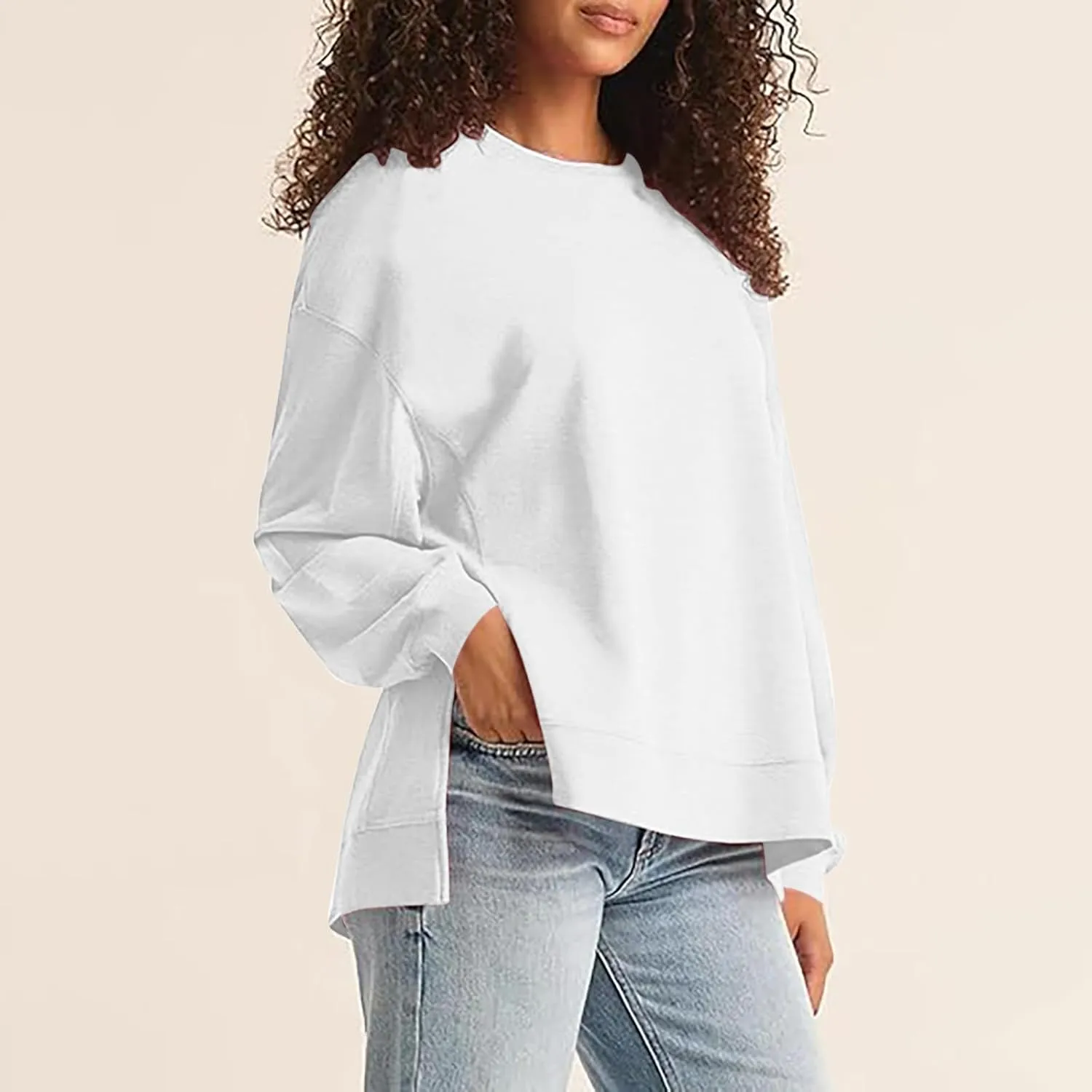 Fall Shirts for Women 2024 Trendy Plus Size Crewneck Sweatshirts Casual Long Sleeve Shirts Oversized Pullover Tops