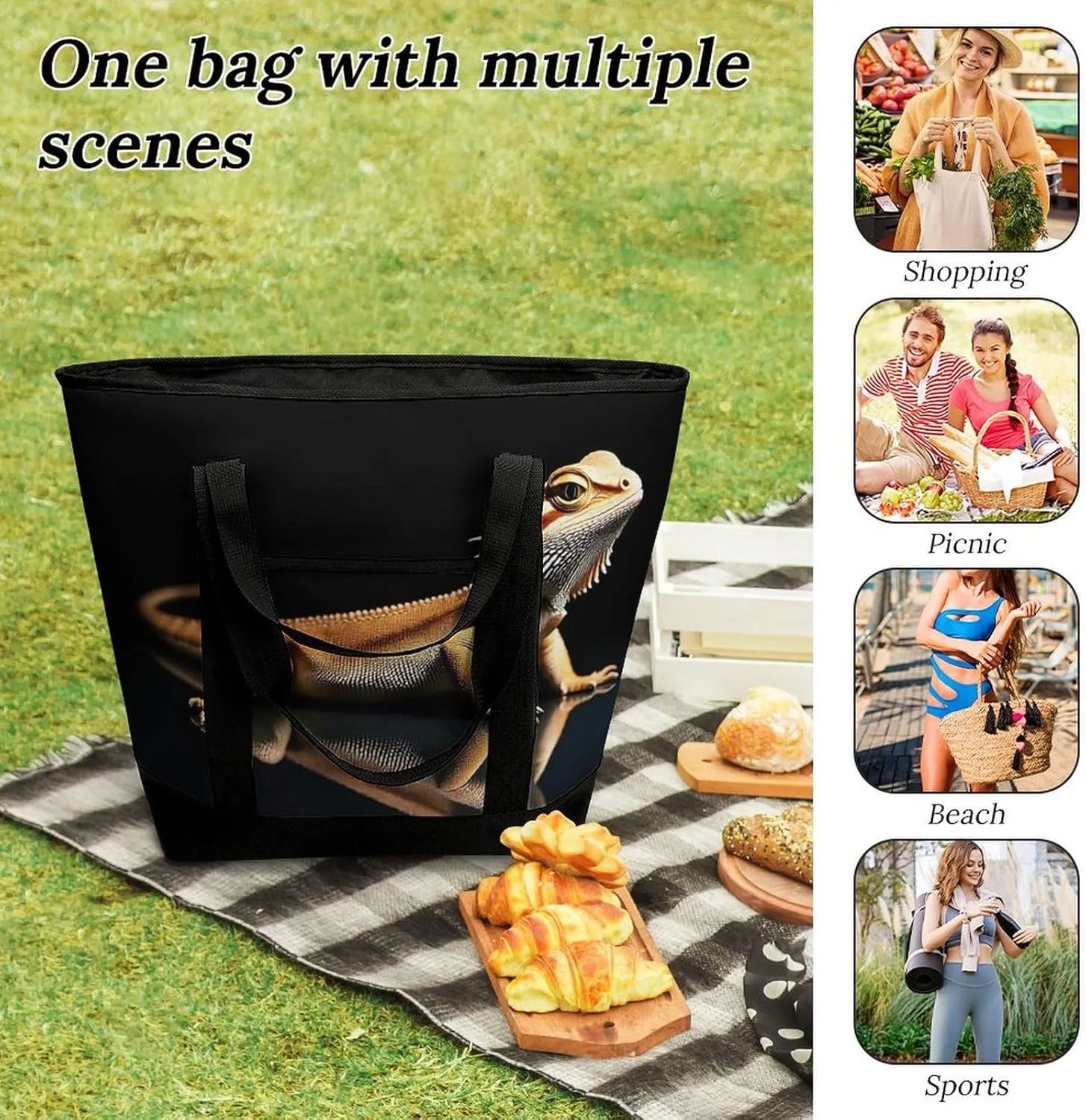 Fashionable Commuter Tote Bag Large Insulated Work Handbag