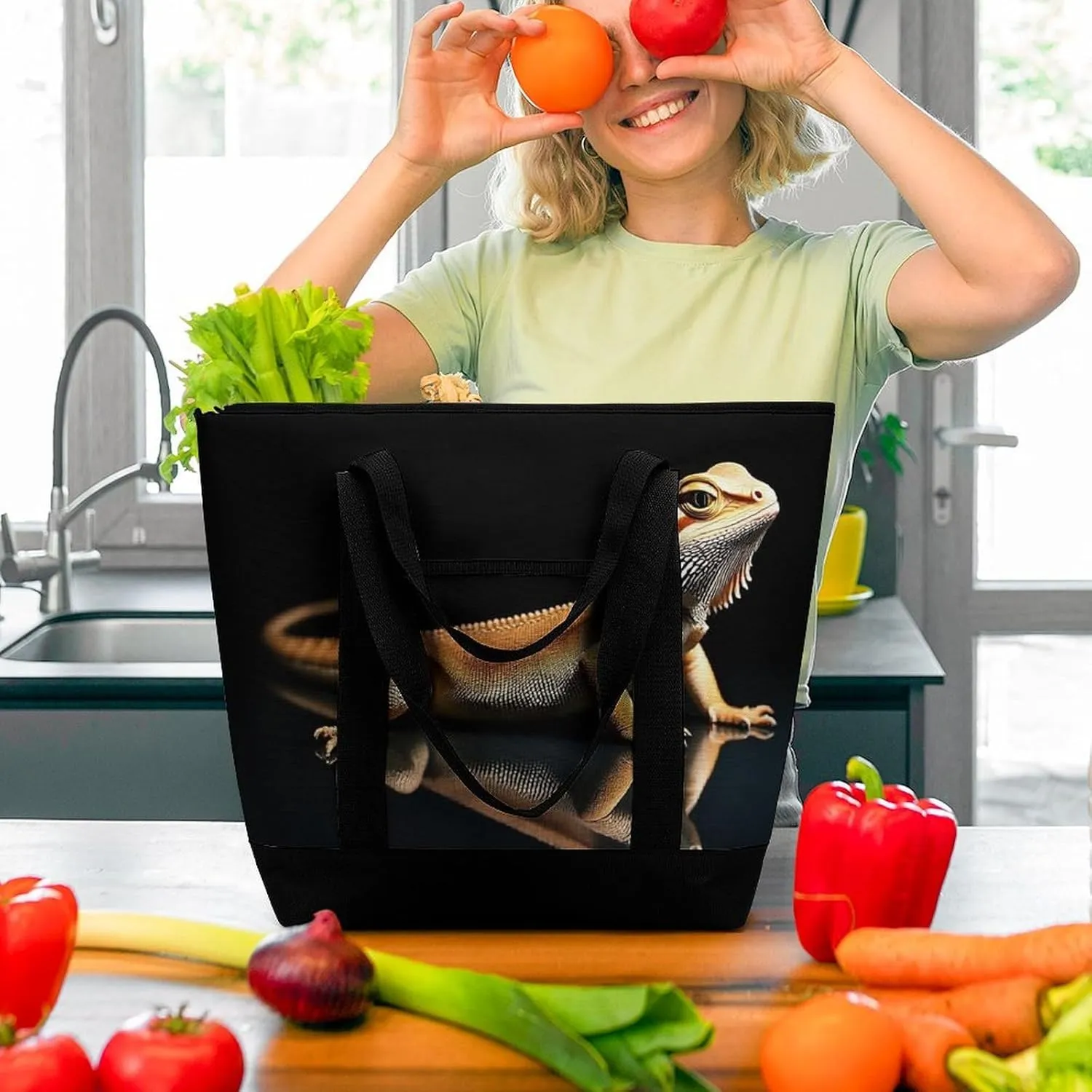 Fashionable Commuter Tote Bag Large Insulated Work Handbag