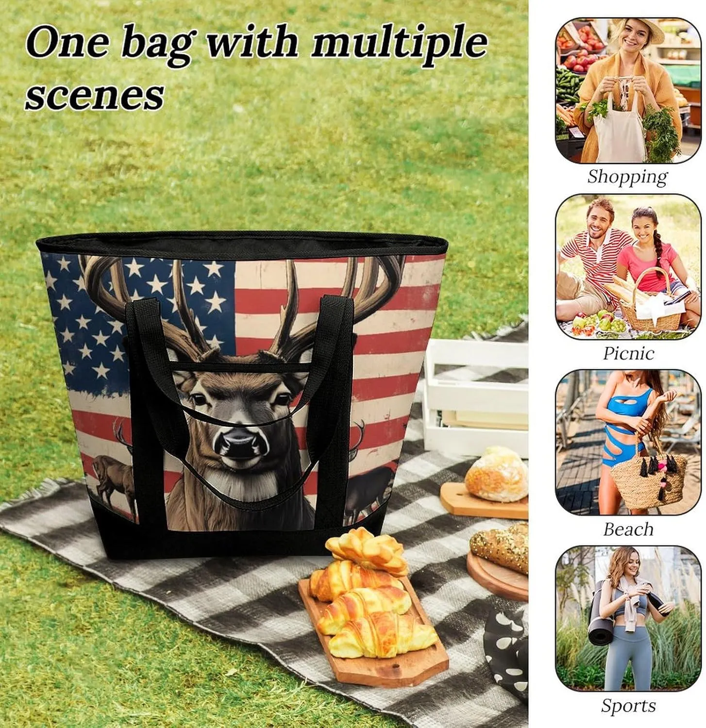 Fashionable Large Thermal Tote Bag Insulated Work/Commute Bag For Women & Men