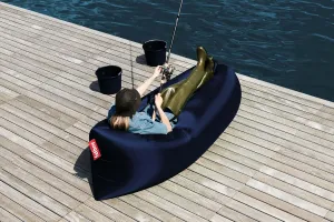 Fatboy Lamzac The Original Version 3.0 Inflatable Lounger with Carry Bag, Dark Blue