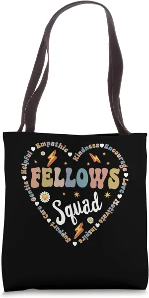 Fellows Squad, Groovy Heart Team Back To School Matching Tote Bag