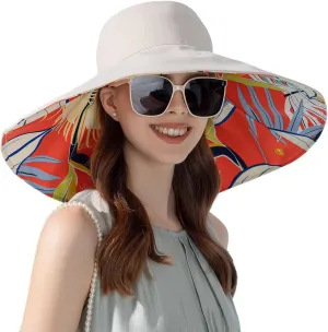 FEOYA Women's Sun Hat Cotton Wide Brim Hat Double-Sided Foldable Hats Uv Protection Travel Hat, Hiking Hat, Fishing Hat