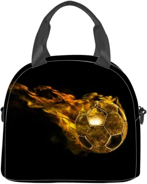 fiery ball Insulated Adult Lunch Bag with Shoulder Strap for Women Lightweight Reusable Portable Freezable Lunch Tote Bag for Work Picnic