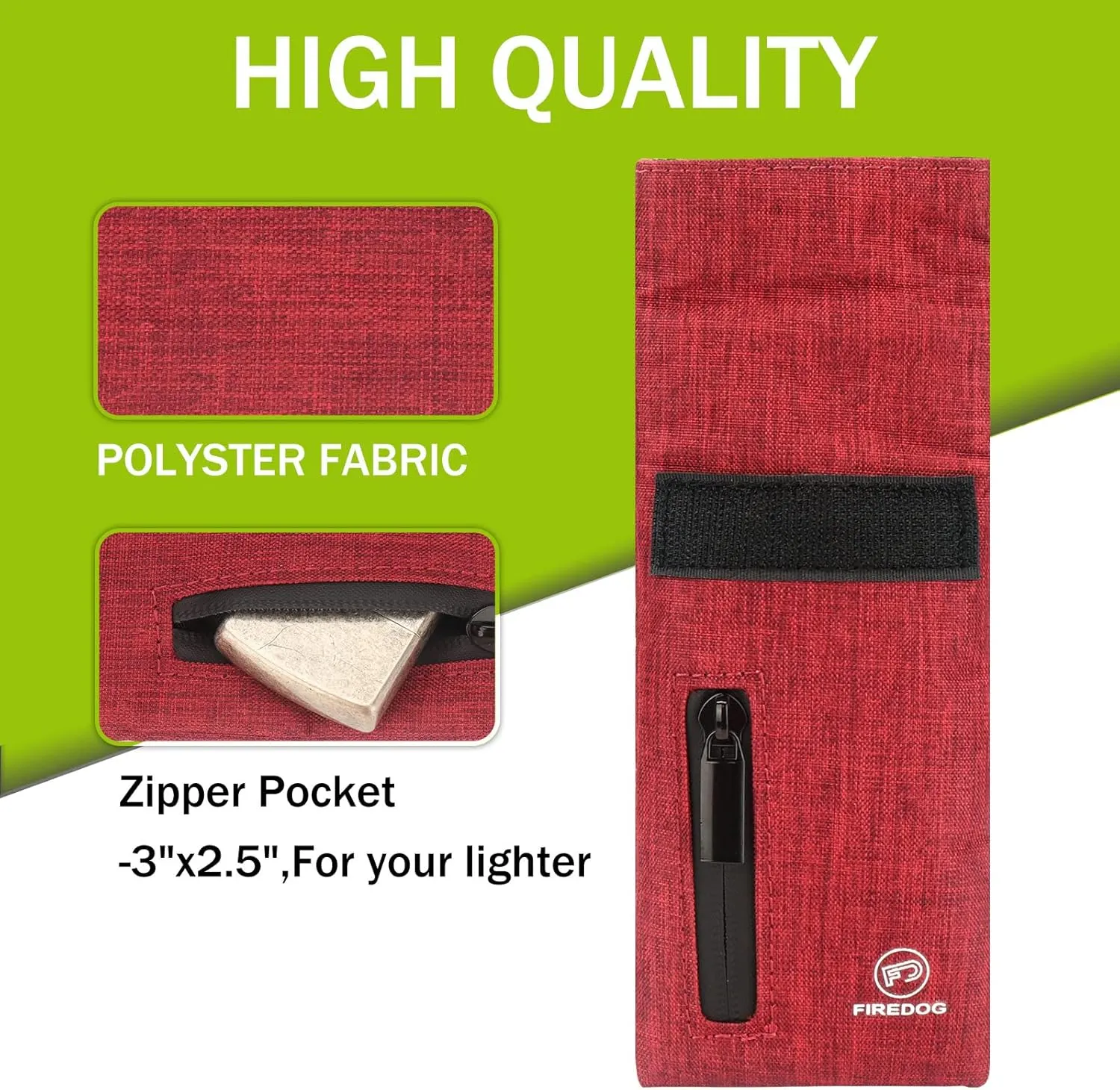 FIREDOG Smell Proof Bags, Carbon Lined Odor Proof Bag for Dog Tested 3"x6" Stash Travel Storage Pouch Pocket (Dark Red)