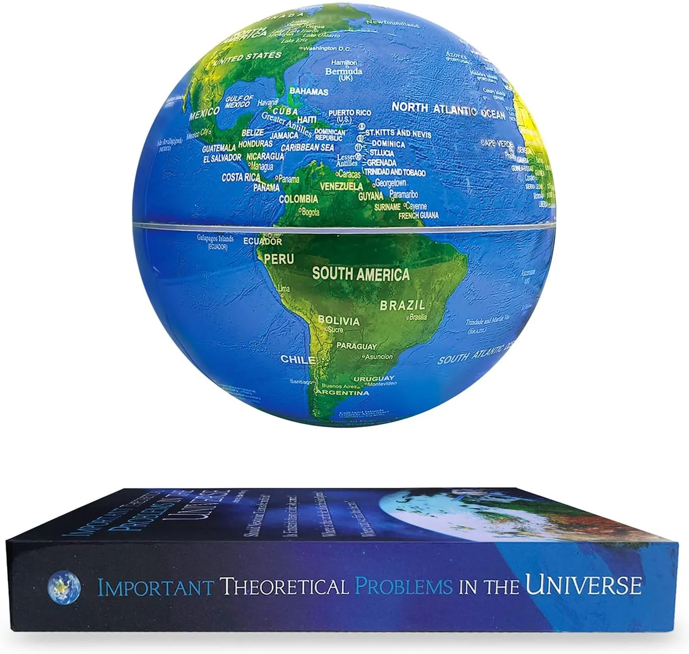 Flagest Magnetic Levitation Floating Globe 6" Rotating Globe Book Base - Gradient Night Light Color Globes With Switch Control - Birthday Anniversary Item