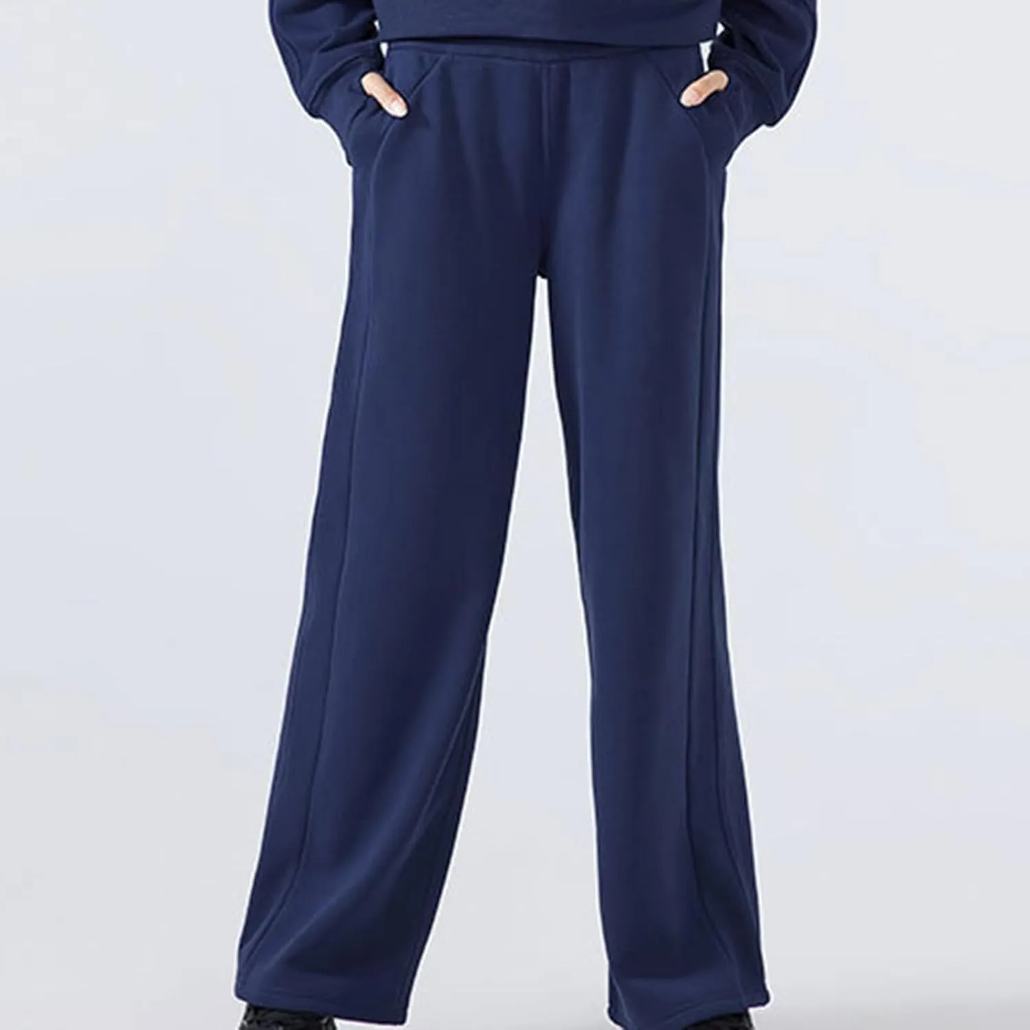 Fleece Lined Pants Women High Waist Warm Pants for Women Winter Straight Leg Sweatpants Thermal Joggers Pant