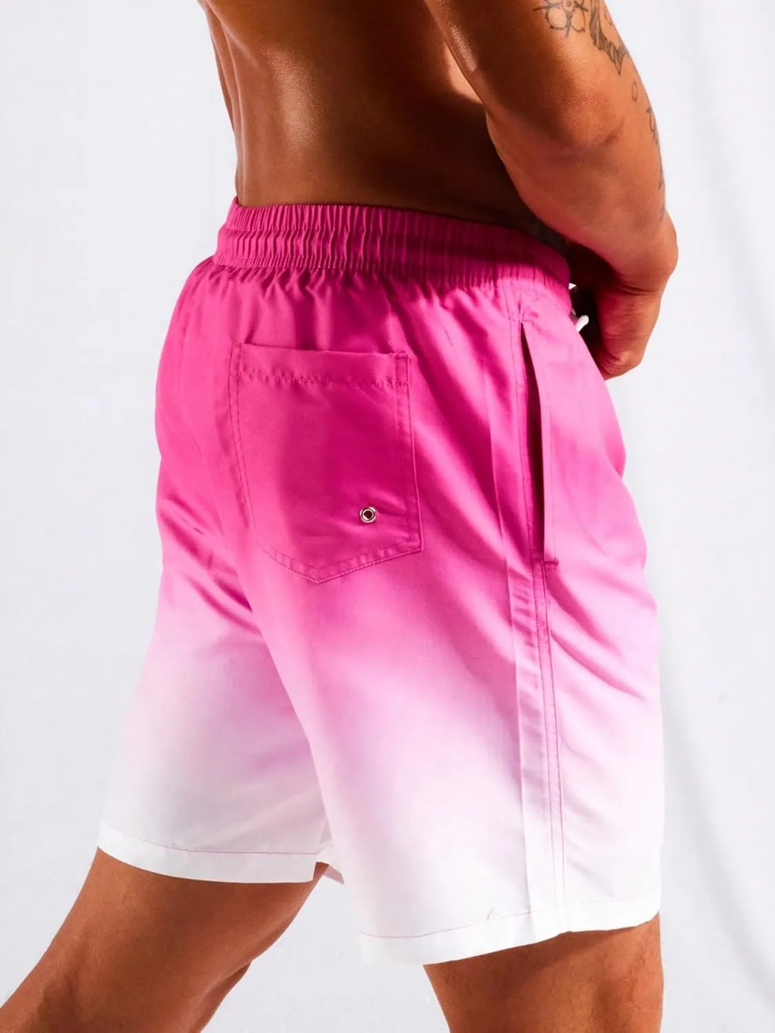 Floerns Men's Swim Trunks with Compression Quick Dry Shorts Swim Board Shorts