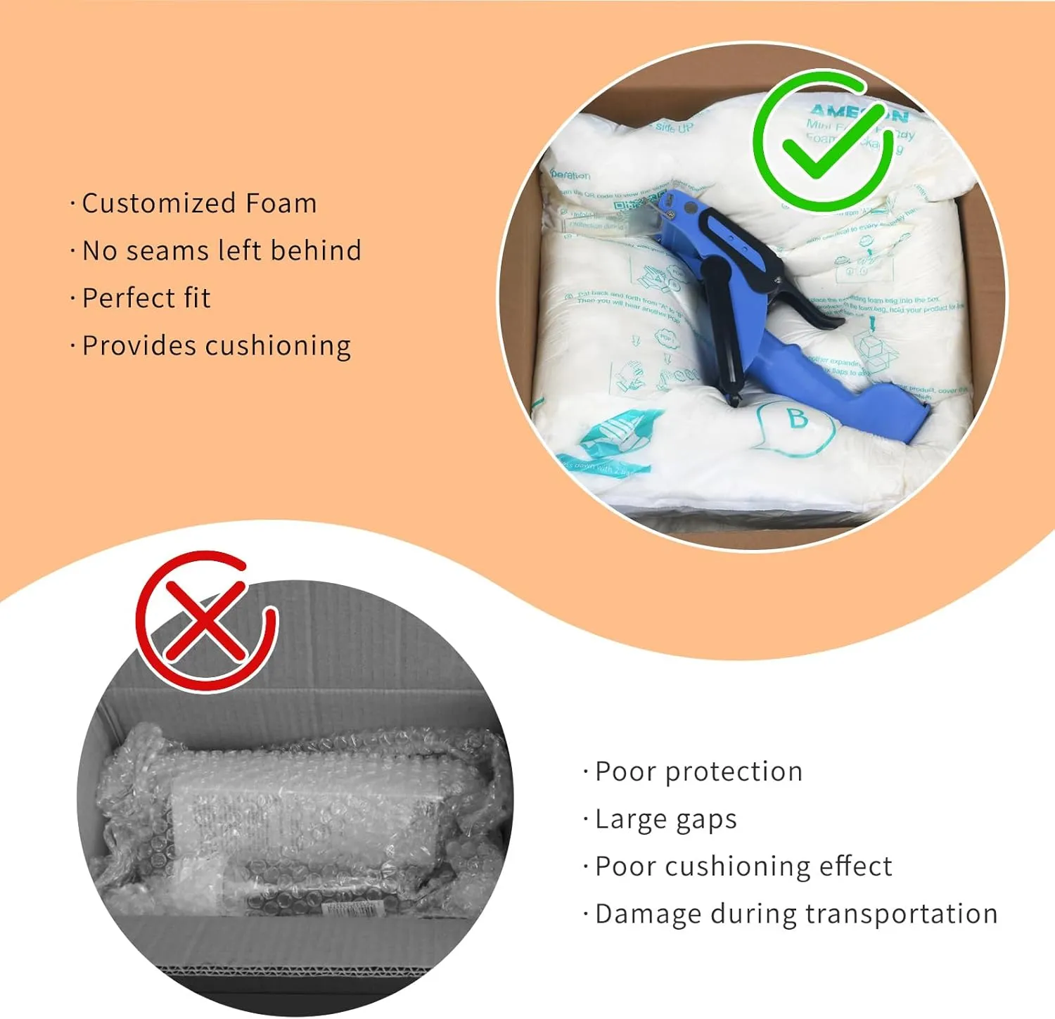 Foam Bag for Packaging 14 PACK handy Bags #40, 18” x 22" Room Temperature Expandable Foam Bags(14 PACK)