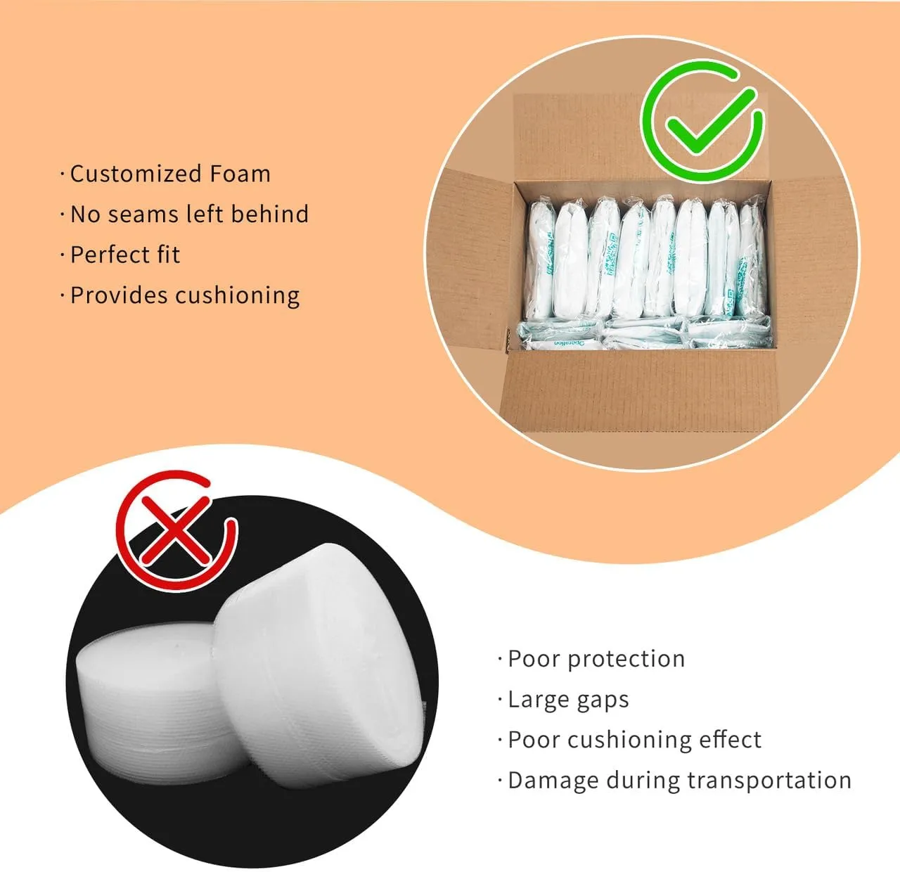 Foam Bag for Packaging 14 PACK handy Bags #40, 18” x 22" Room Temperature Expandable Foam Bags(14 PACK)