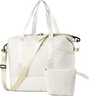 Foldie Travel Bag Expandable Weekender Bags for Women, Large Carry On Bag with USB Port, Overnight Bag with Shoes Compartment