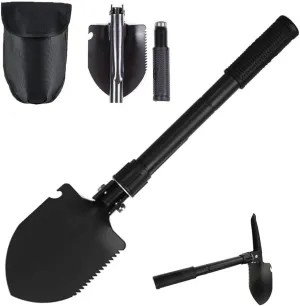 Folding Camping Shovel Mini Portable Survival Shovel High Carbon Steel Tactical Shovel for Outdoor, Hiking, Gardening, Digging
