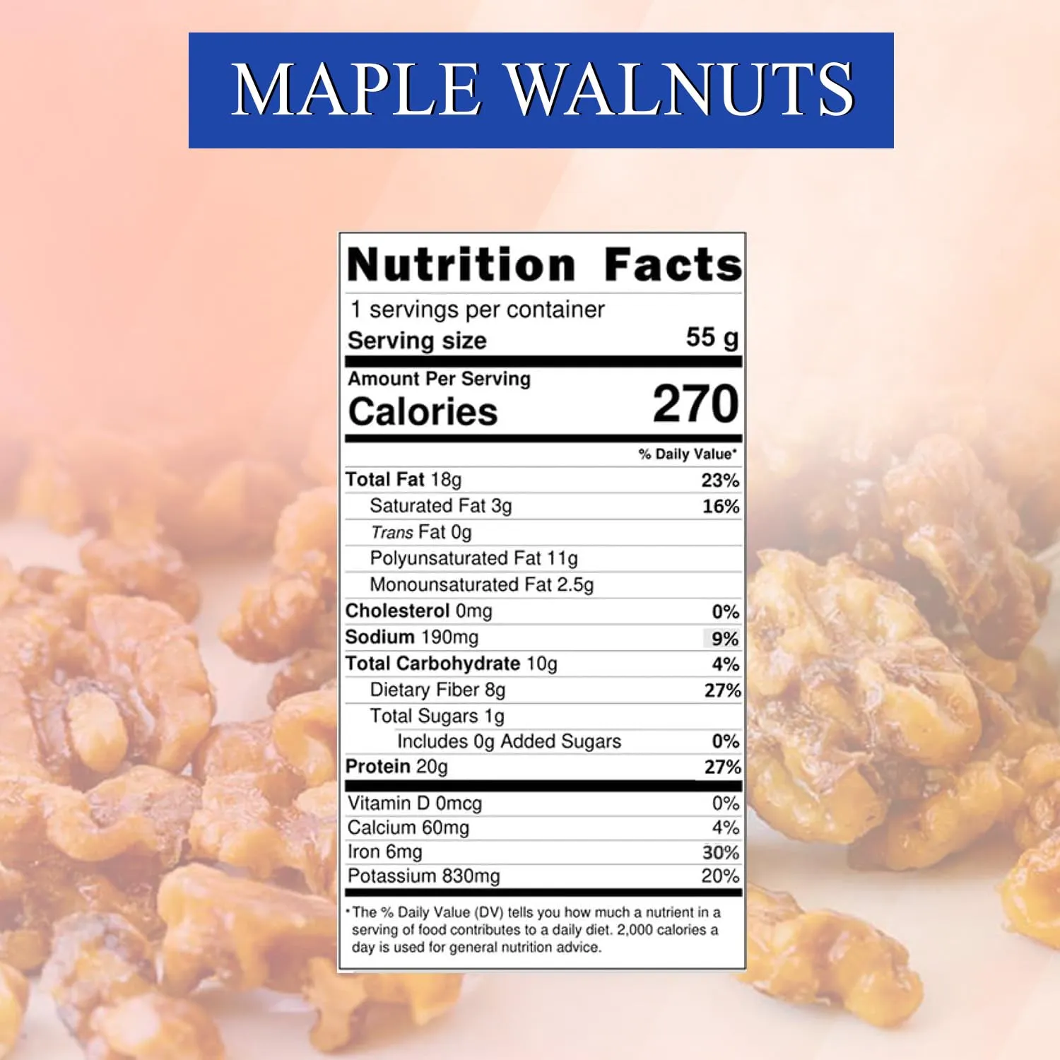 Folk Revival Maple Walnut Keto Instant Oatmeal - 20g Protein, 2g Net Carbs, High Fiber, Non GMO, Gluten Free, Made with Acorns - 6 Cups Per Case