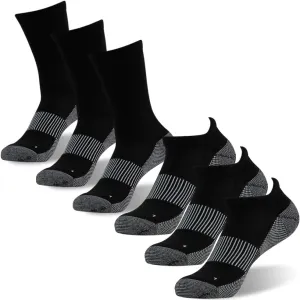 FOOTPLUS Copper Compression Socks,Unisex Cushioned Sole Arch Support Athletic Ankle/Crew Running Hiking Socks