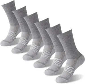 FOOTPLUS Hiking Copper Compression Socks,Unisex Cushioned Sole Arch Support Athletic Crew Running Socks