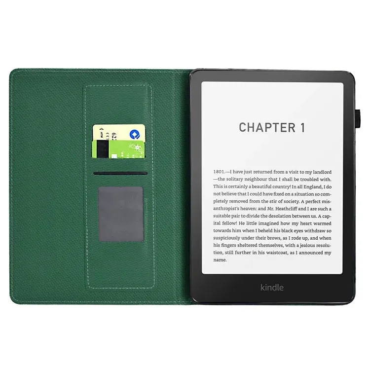 For Amazon Kindle Paperwhite (2024) Case Carbon Fiber Texture PU Leather Cover Stand View