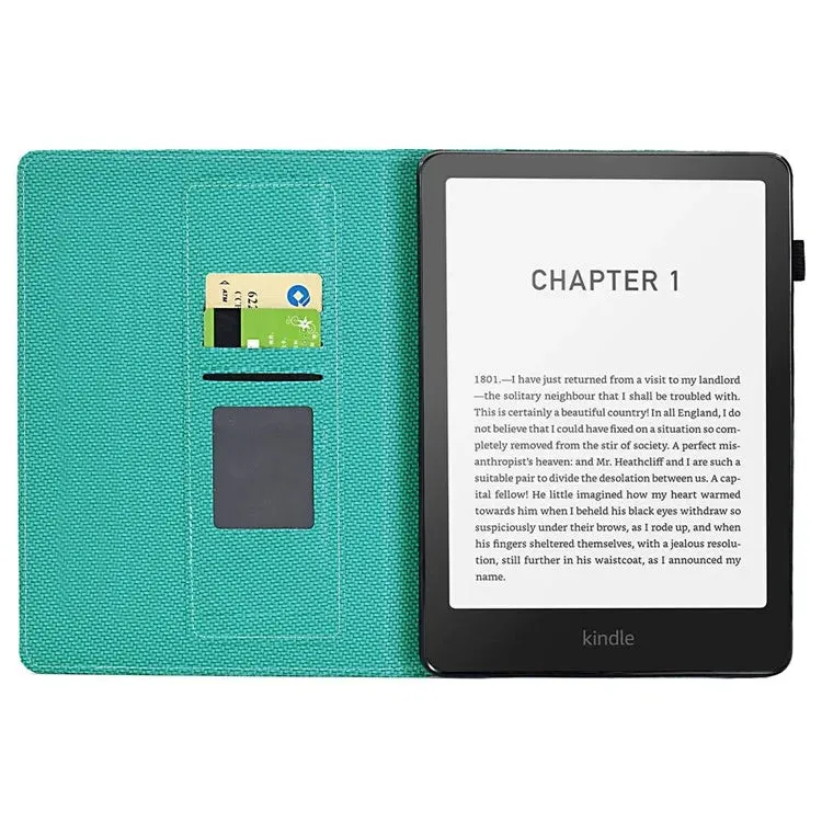 For Amazon Kindle Paperwhite (2024) Case Carbon Fiber Texture PU Leather Cover Stand View
