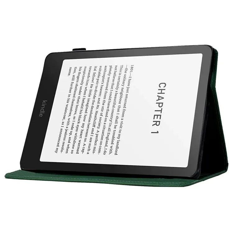 For Amazon Kindle Paperwhite (2024) Case Carbon Fiber Texture PU Leather Cover Stand View