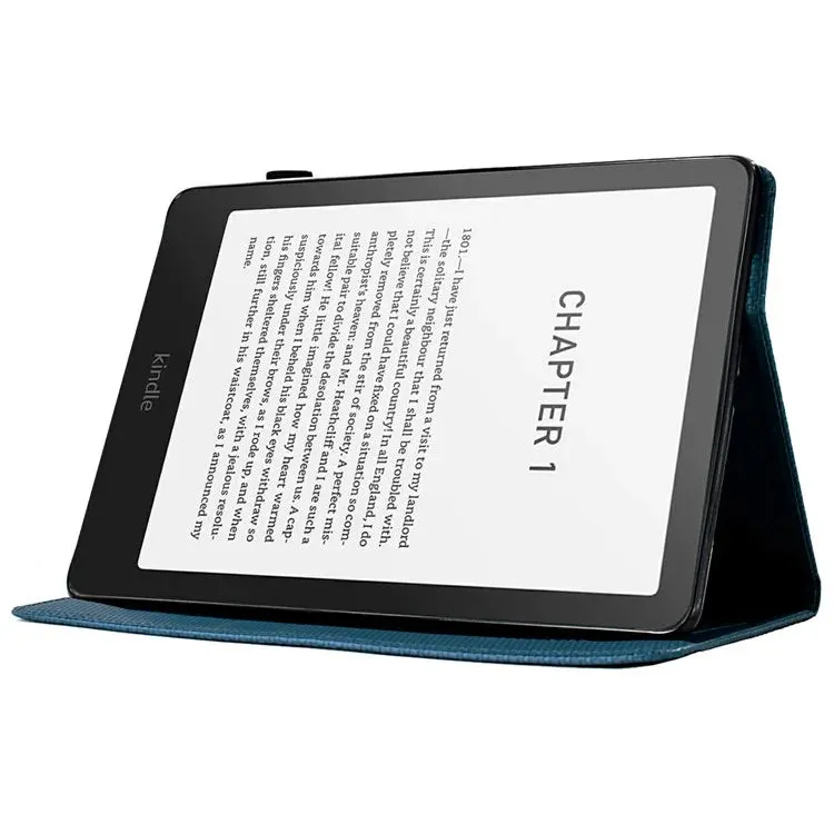 For Amazon Kindle Paperwhite (2024) Case Carbon Fiber Texture PU Leather Cover Stand View