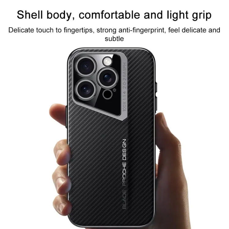 For iPhone 13 Carbon Fiber Texture PC Phone Case(White)